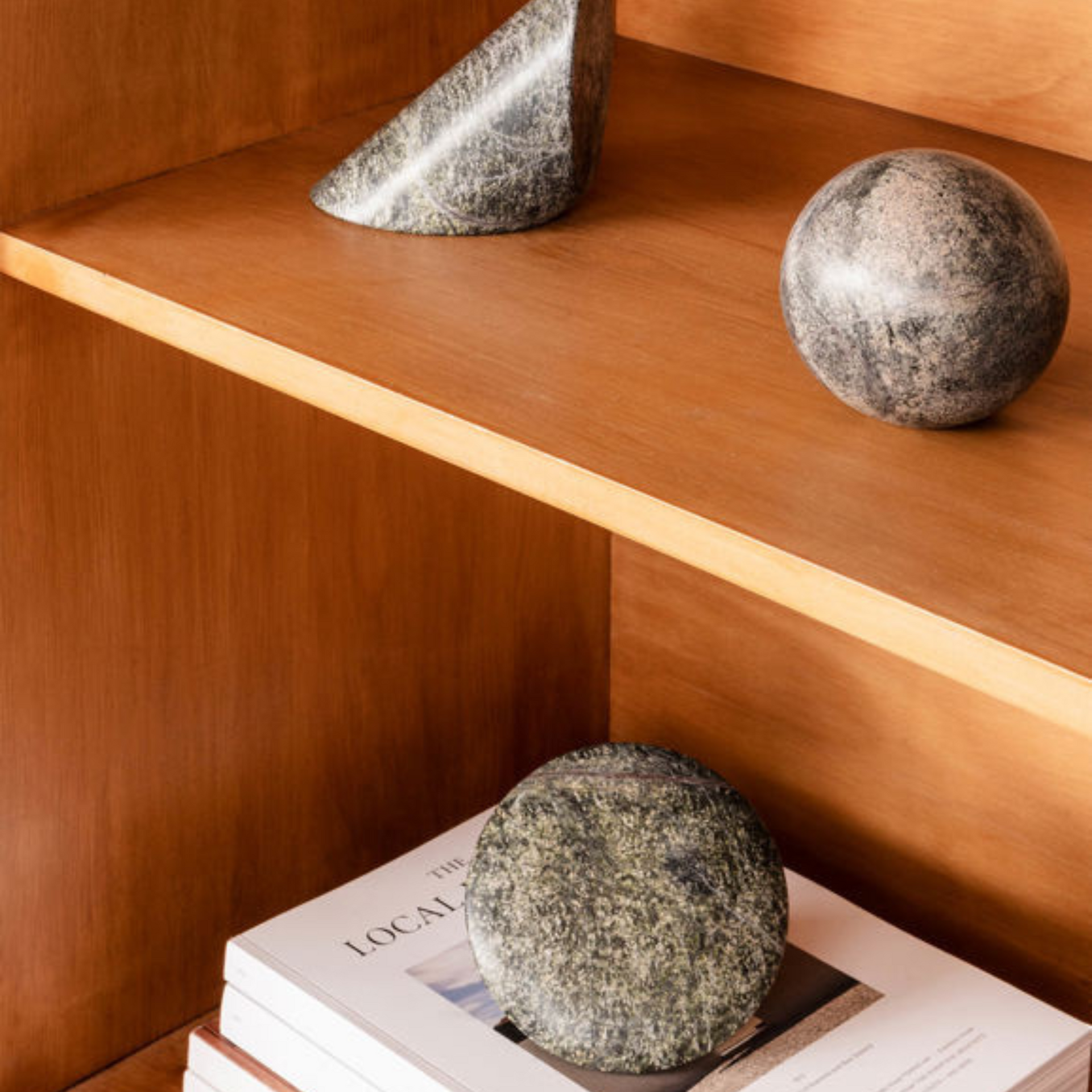 Geo Marble Sphere - Forest Green