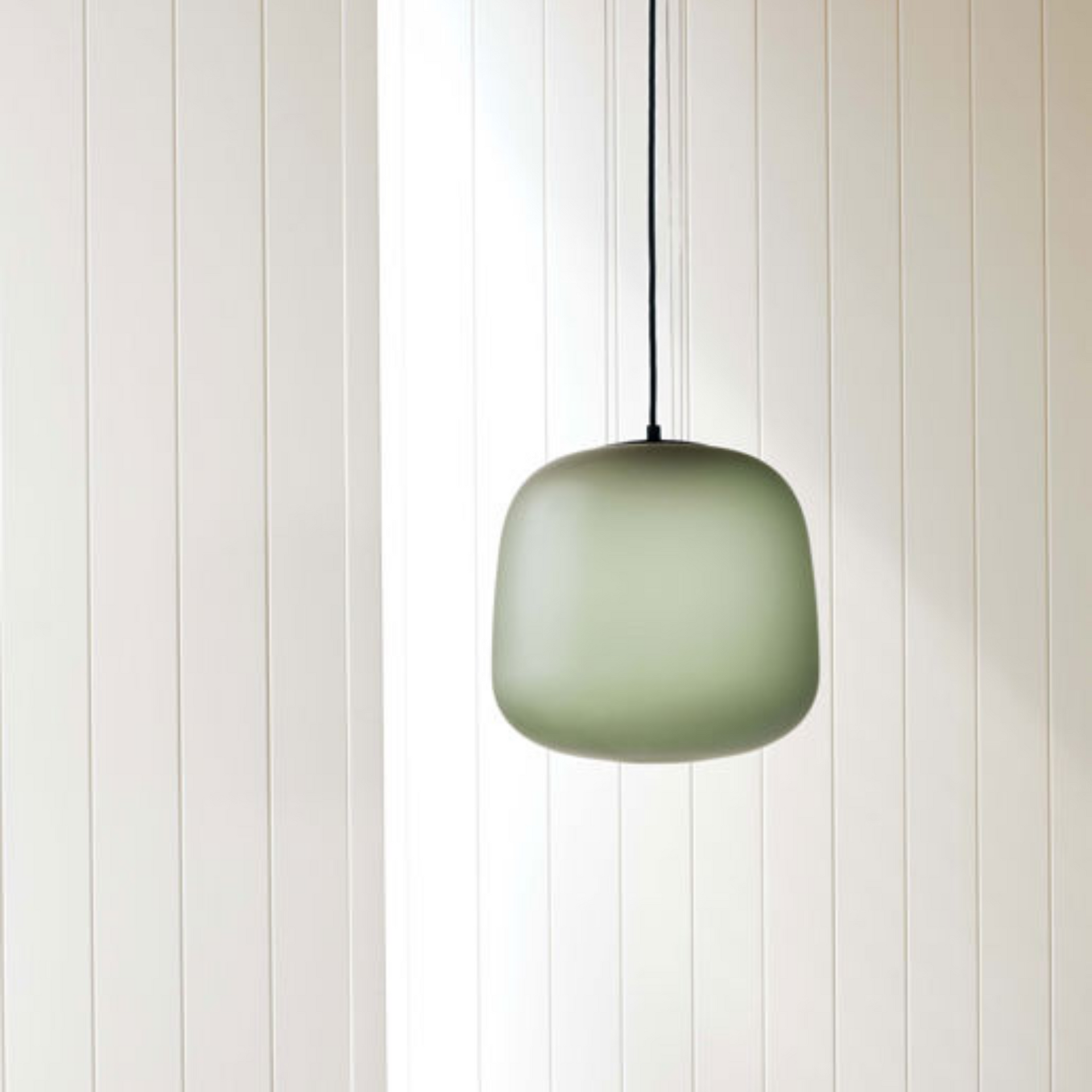 AB Small Pendant - Frosted Smoke Grey/Green