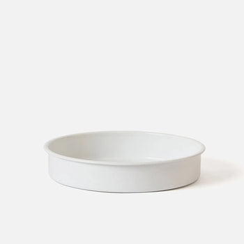 Enamel Round Baking Tray Large - White