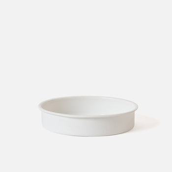 Enamel Round Baking Tray Medium - White