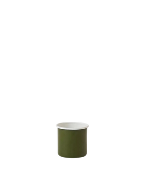 Enamel Utensil Holder Small - Olive/White