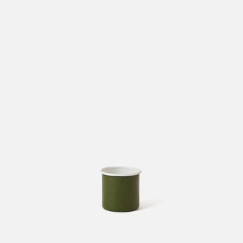 Enamel Utensil Holder Small - Olive/White