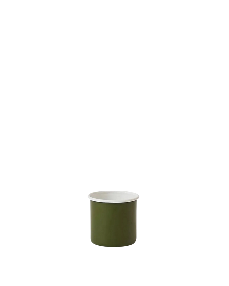Enamel Utensil Holder Small - Olive/White