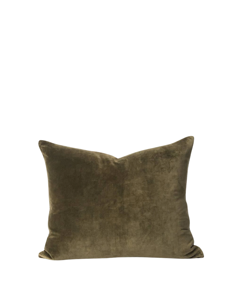 Cotton Velvet Cushion - Ivy