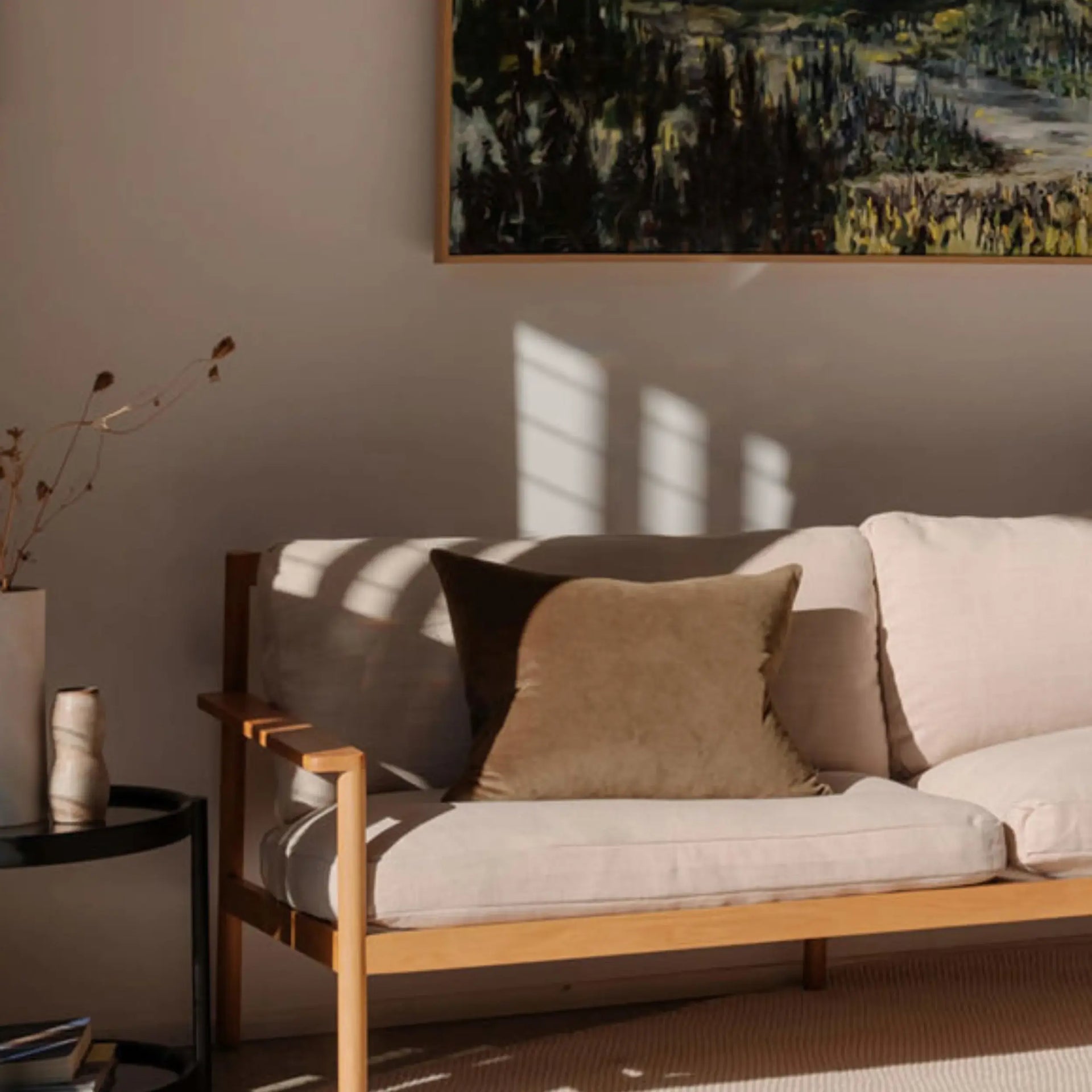 Velvet Cushion - Caper