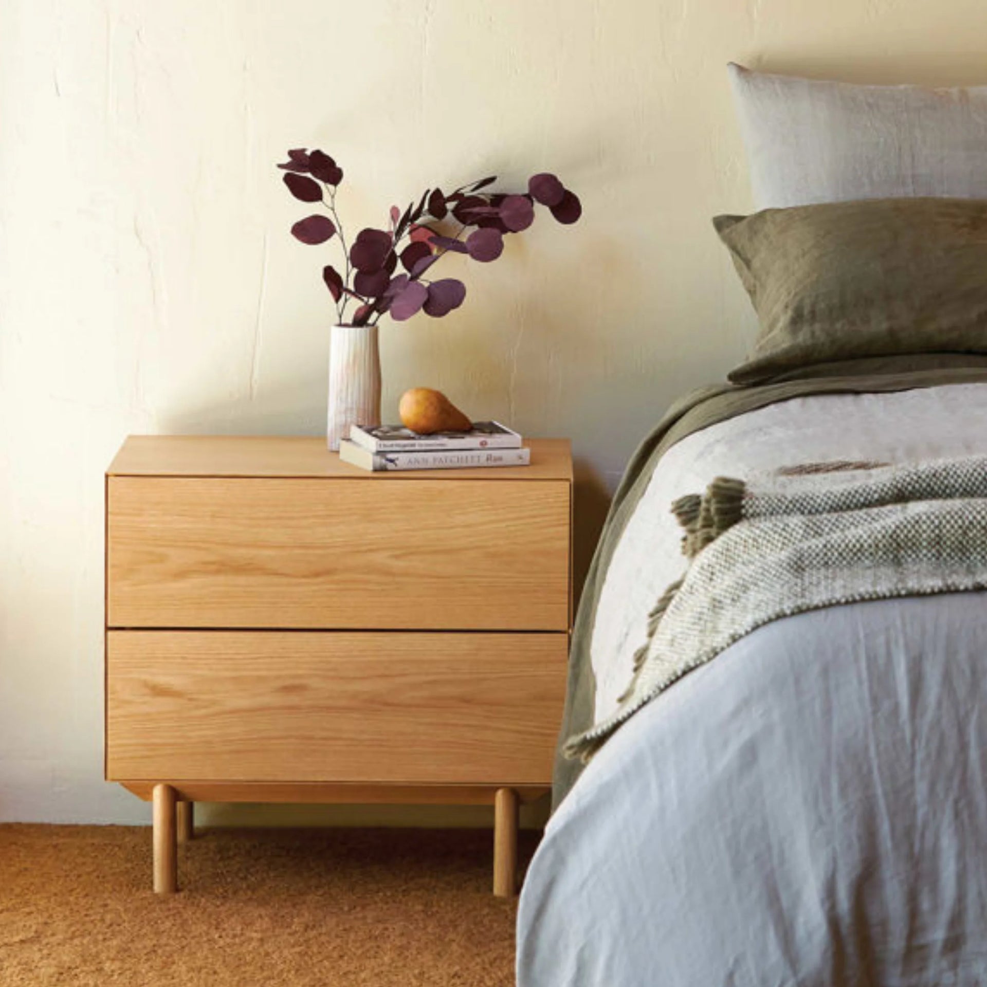 Compound Bedside Table - Oak