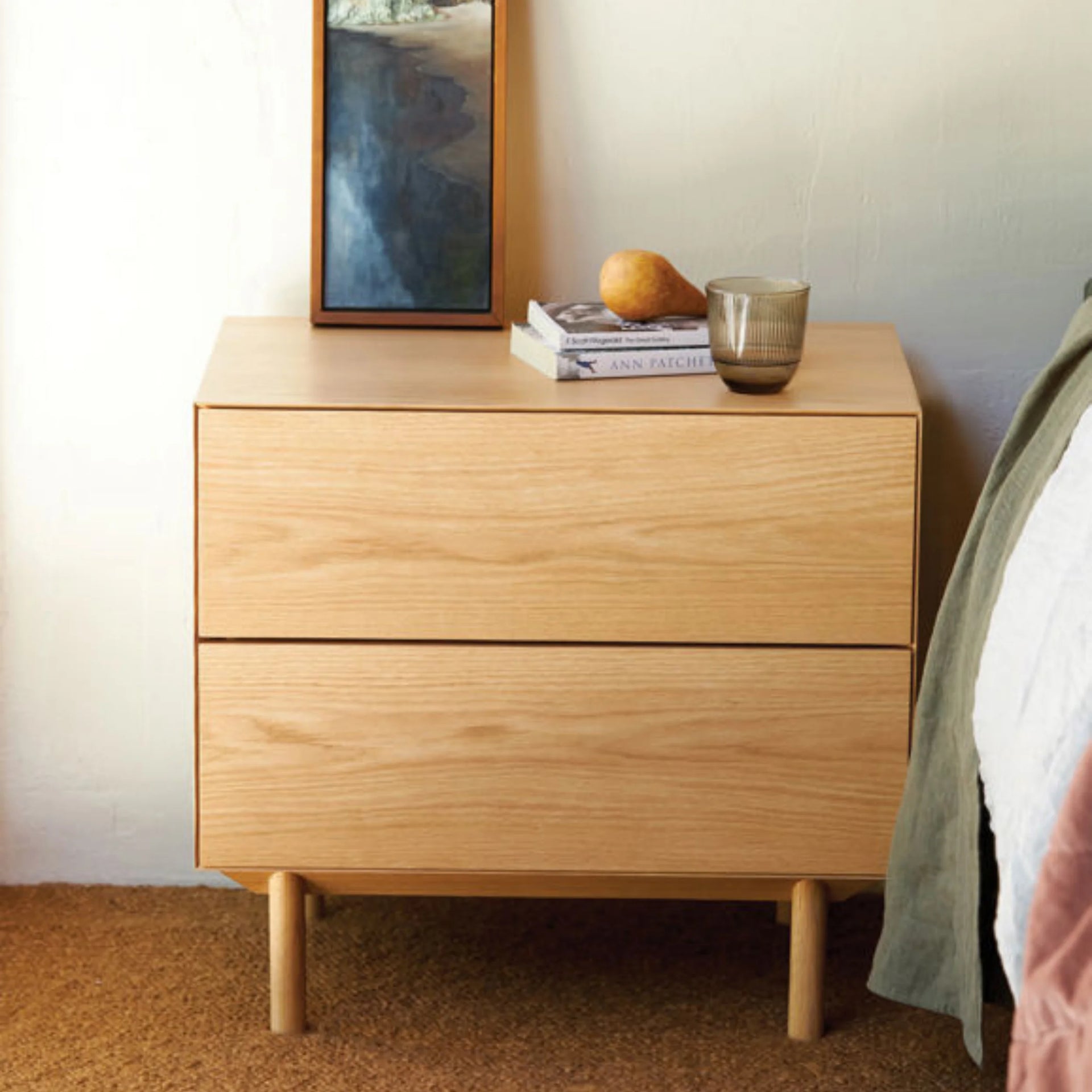 Compound Bedside Table - Oak