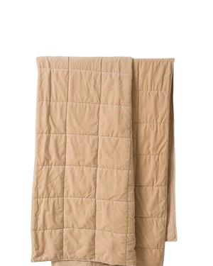 Velvet Quilted Throw - Biscuit