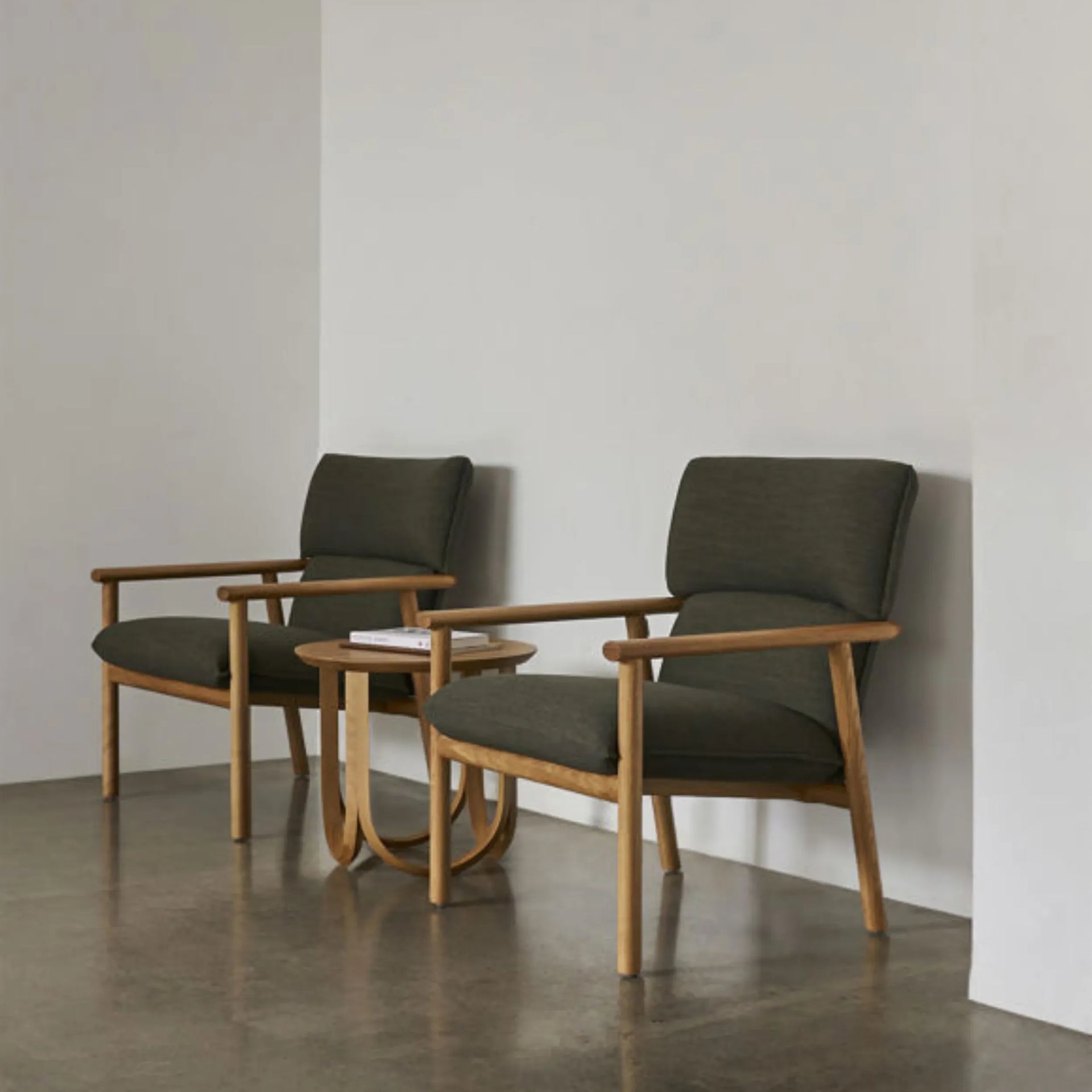 Label Armchair High - Oak/Olive