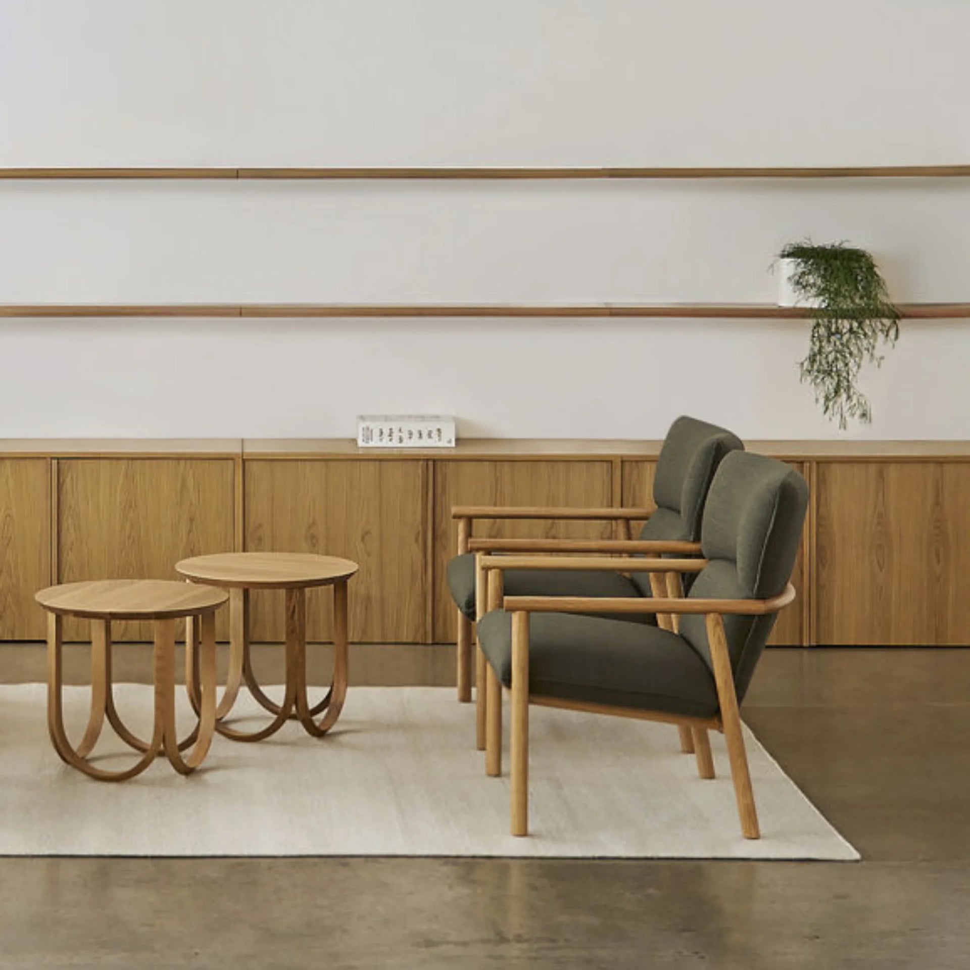 Label Armchair High - Oak/Olive