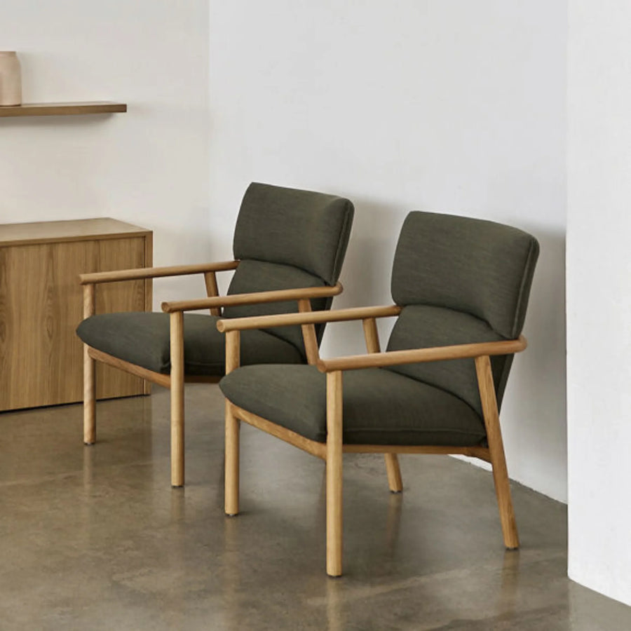 Label Armchair High - Oak/Olive