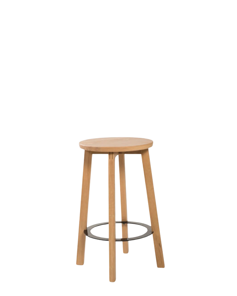 Hut Stool Mid - Oak/Black