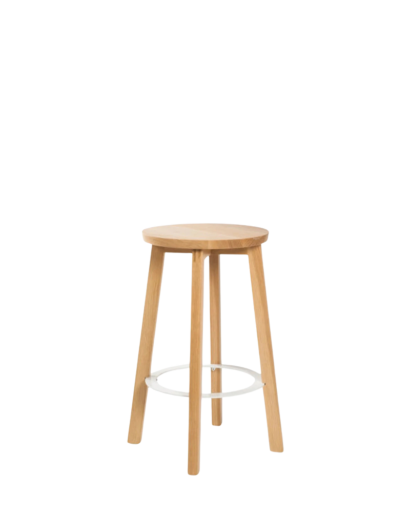 Hut Stool Mid - Oak/White