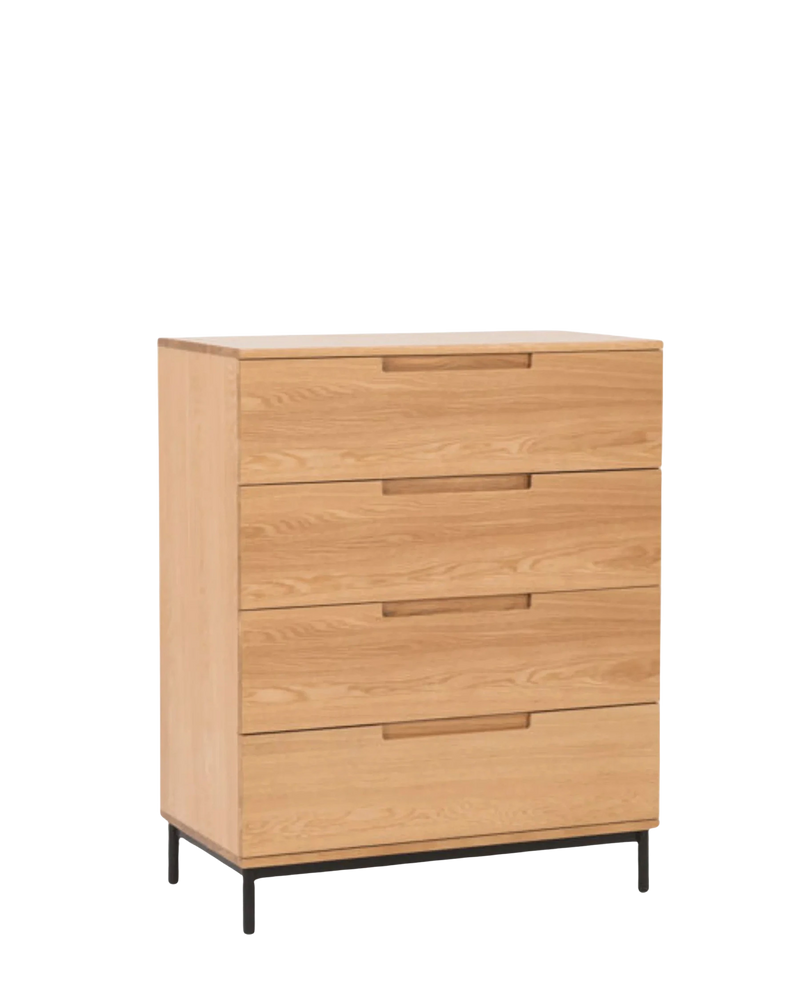 Bureau 4 Drawer Chest - Oak