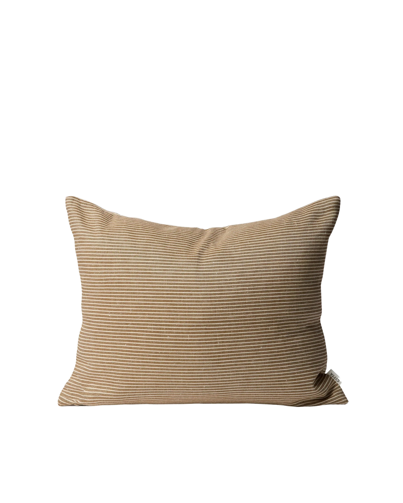 Reversible Pinstripe Cushion - Bronze/Coconut