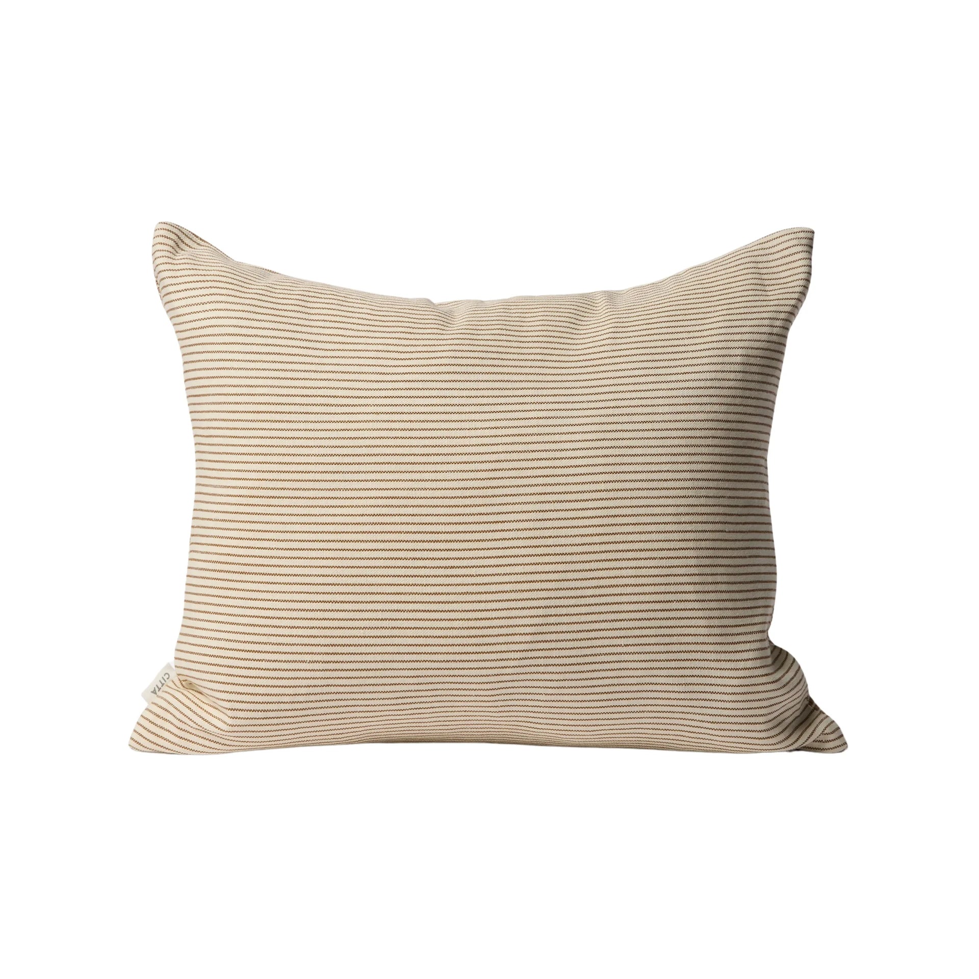 Reversible Pinstripe Cushion - Bronze/Coconut