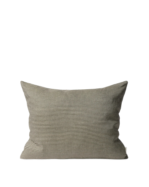 Reversible Pinstripe Cushion - Ivy/Coconut