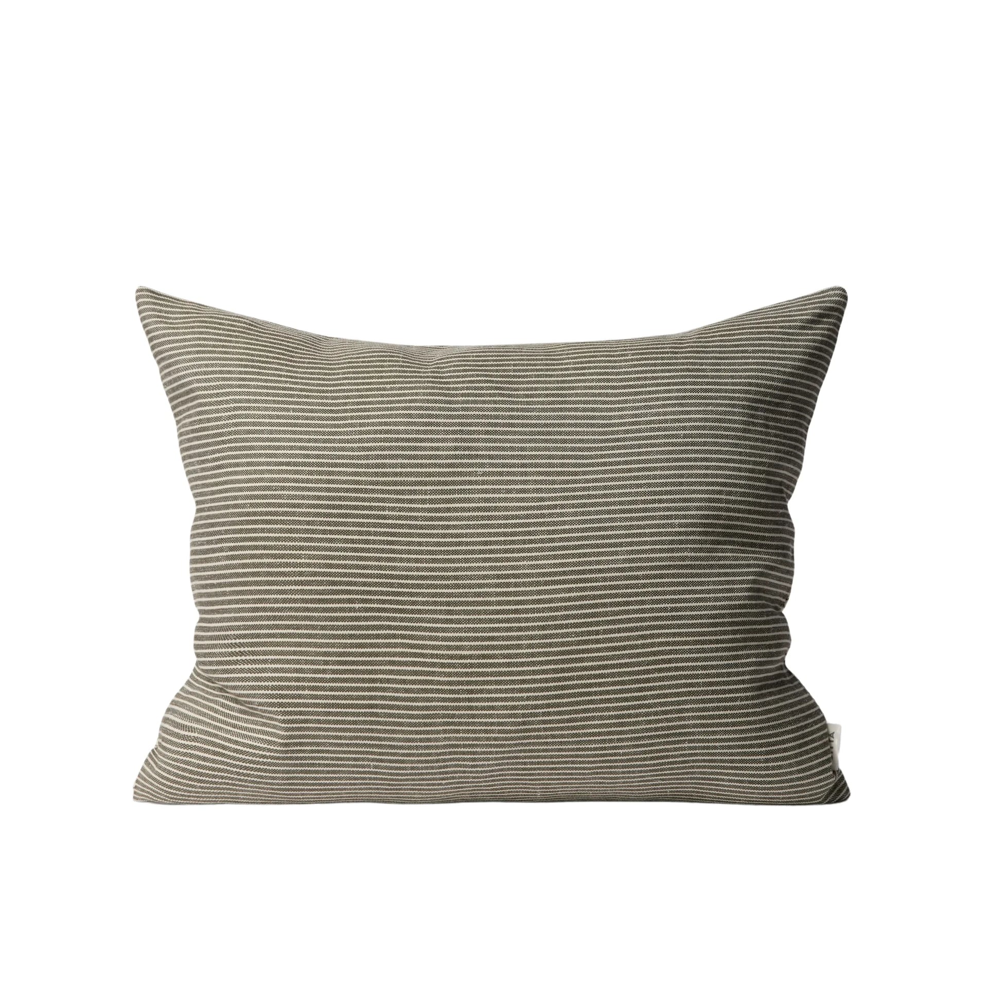 Reversible Pinstripe Cushion - Ivy/Coconut