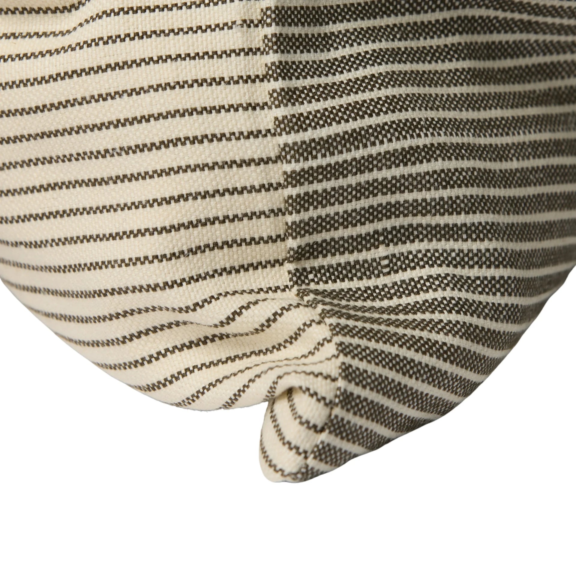 Reversible Pinstripe Cushion - Ivy/Coconut