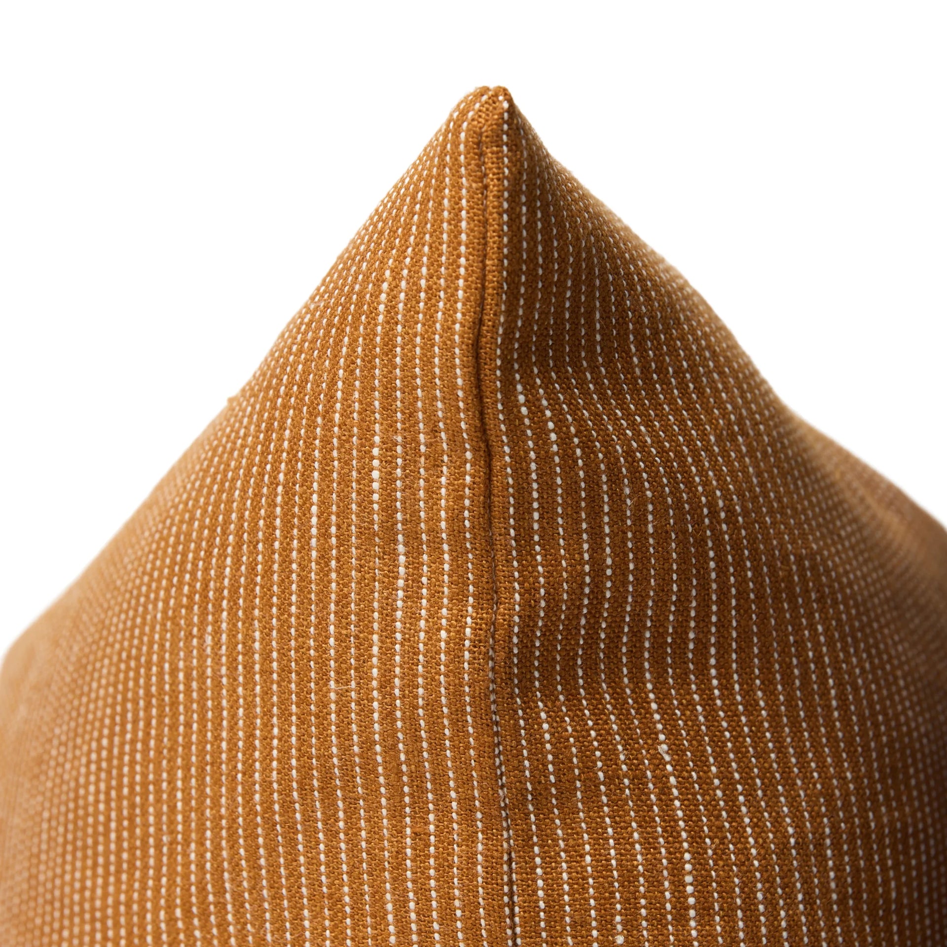 Fine Striped Linen Cushion - Orange Peel