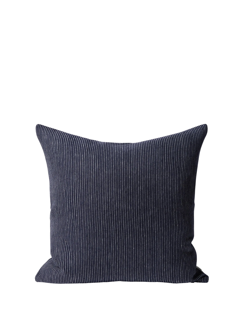 Fine Striped Linen Cushion - Night
