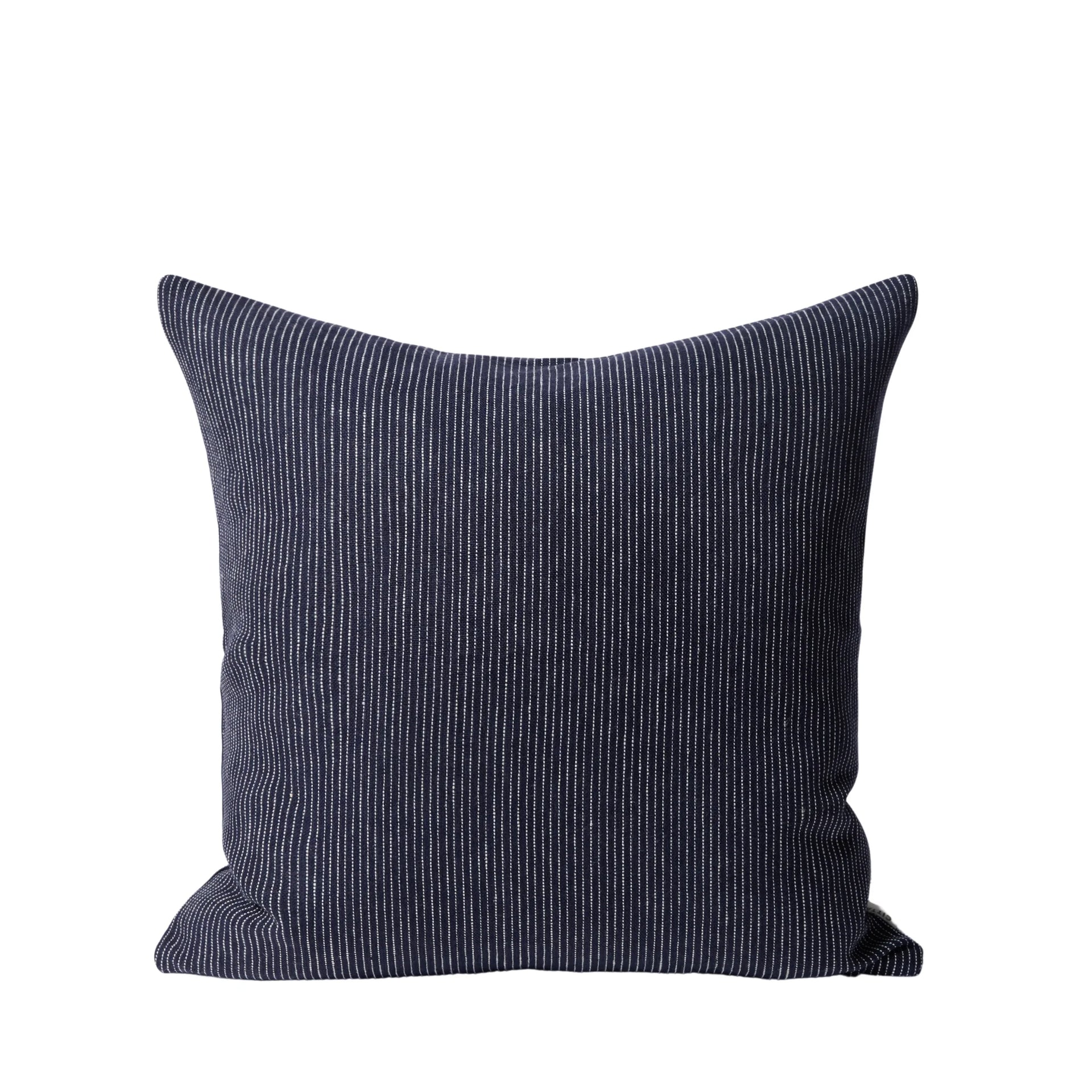 Fine Striped Linen Cushion - Night