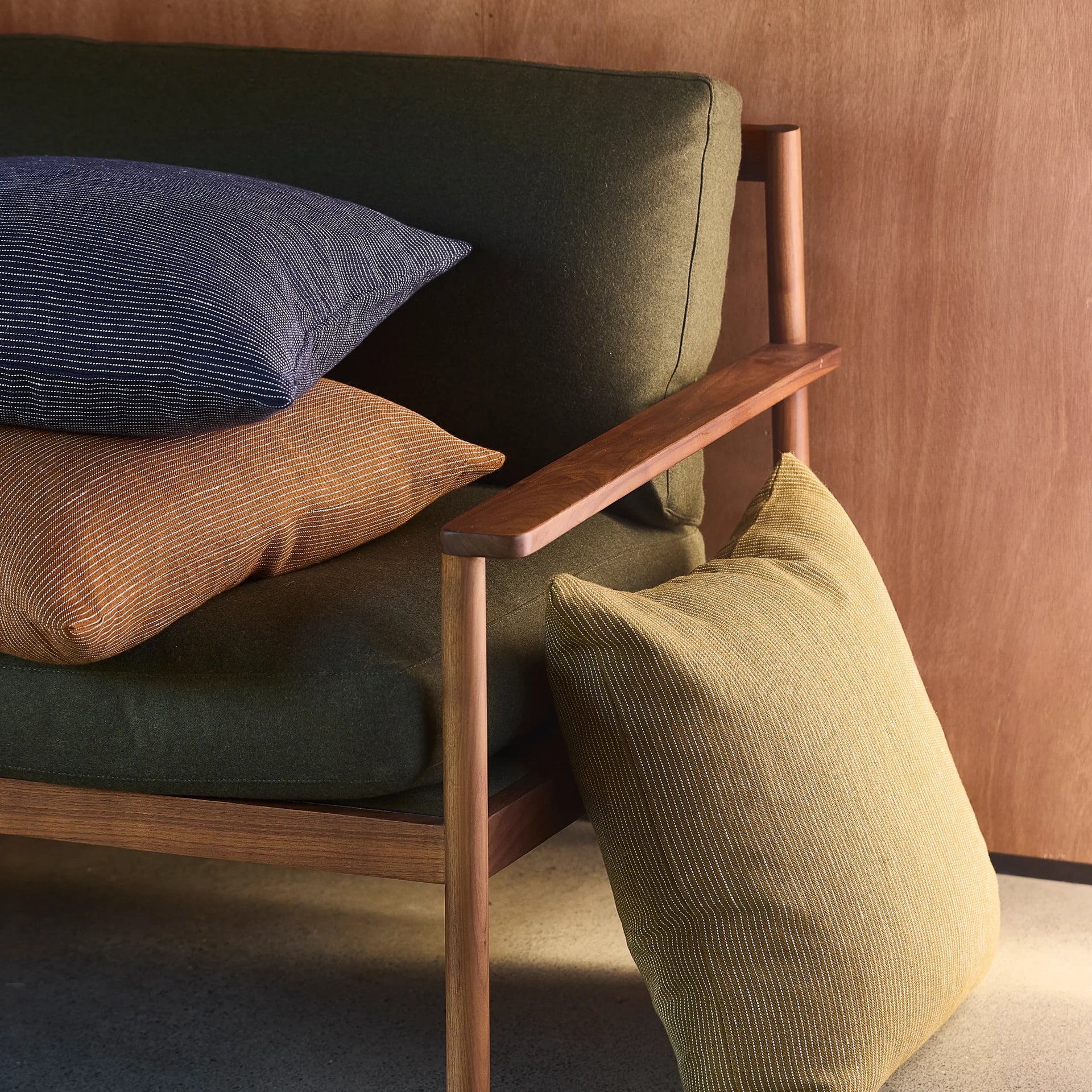 Fine Striped Linen Cushion - Night