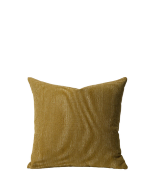 Fine Striped Linen Cushion - Caper