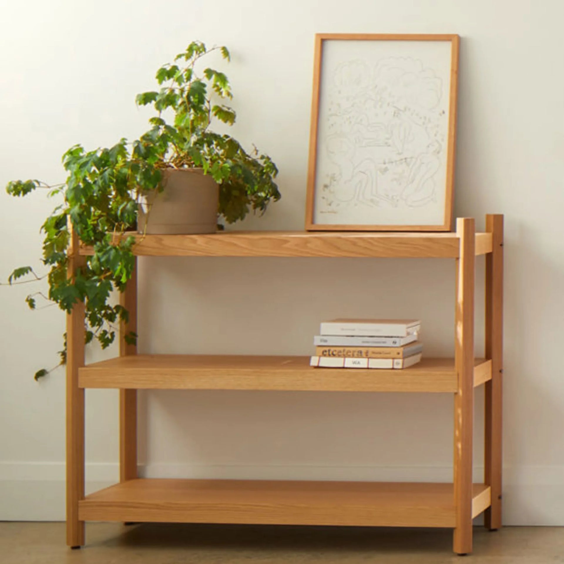 Tilt Shelf Pair of Legs 3 Tier - Oak
