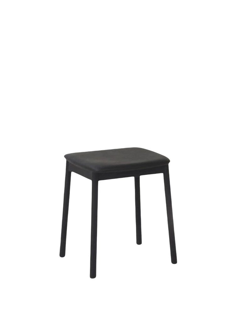 Radial Stool Low - Leather/Black