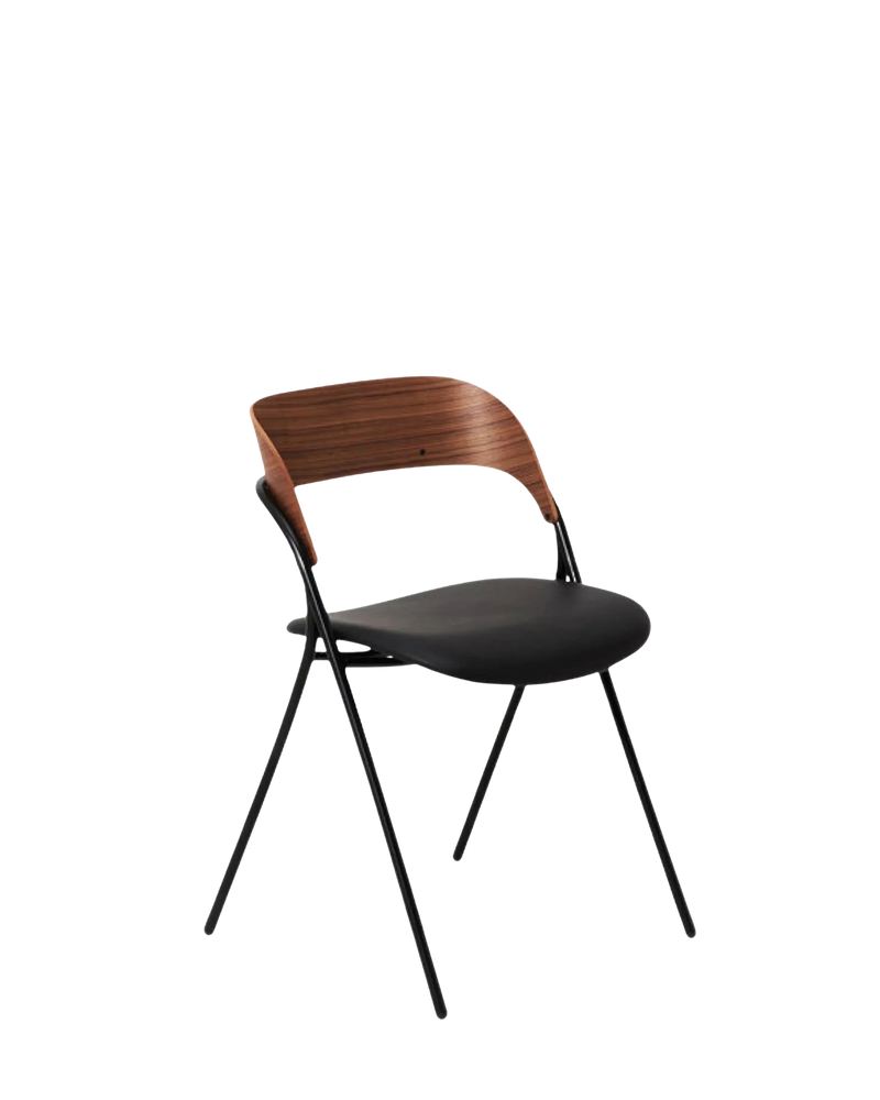 Trace Dining Chair - Leather/Walnut