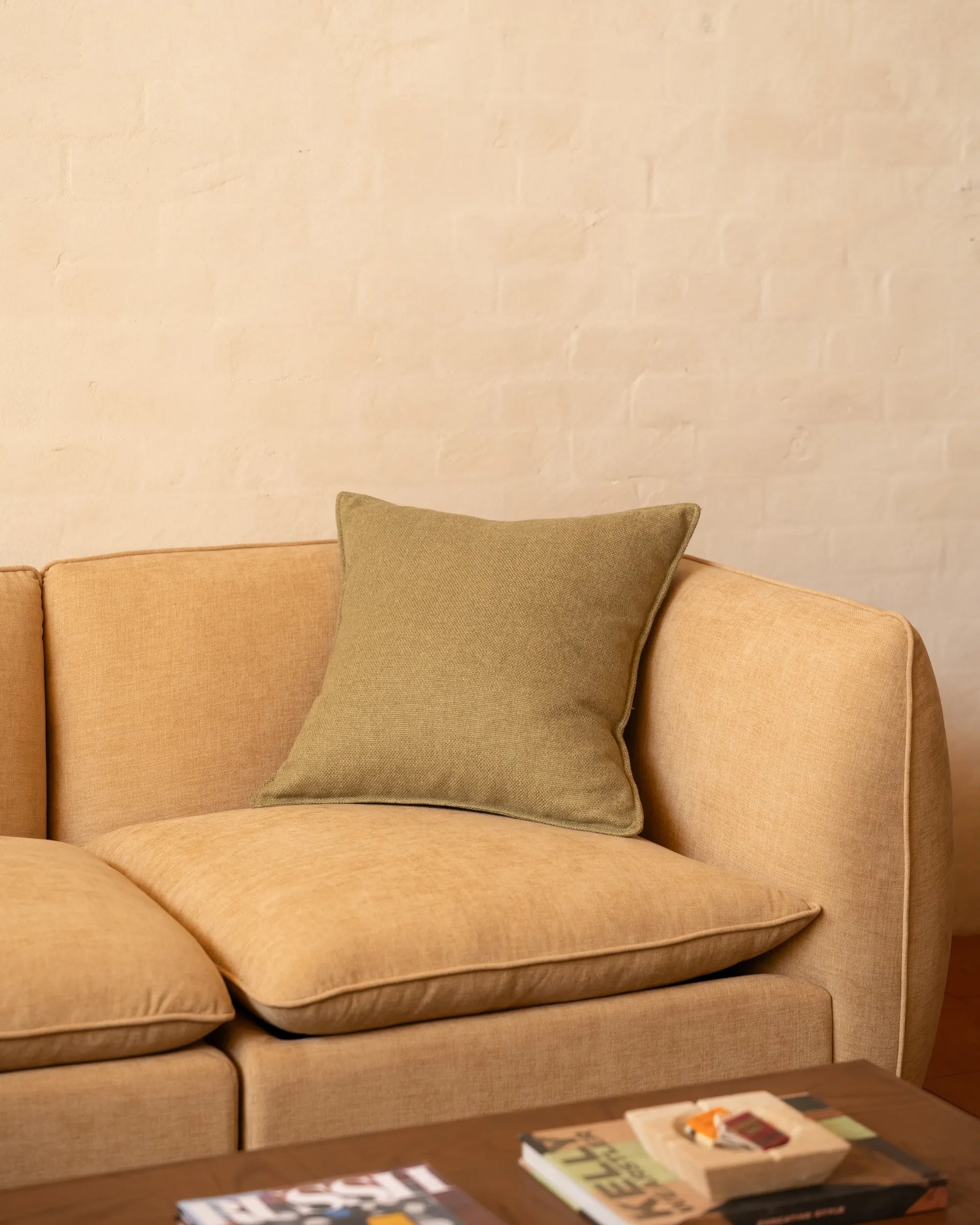 Hem Cushion 55cm x 55cm - Fossil Eucalyptus