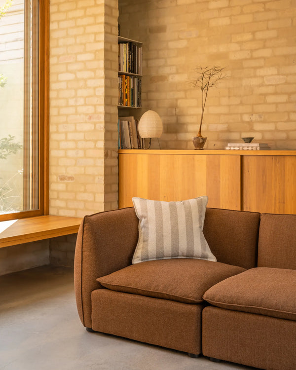 Hem Cushion 55cm x 55cm - Marnie Stripe Sand