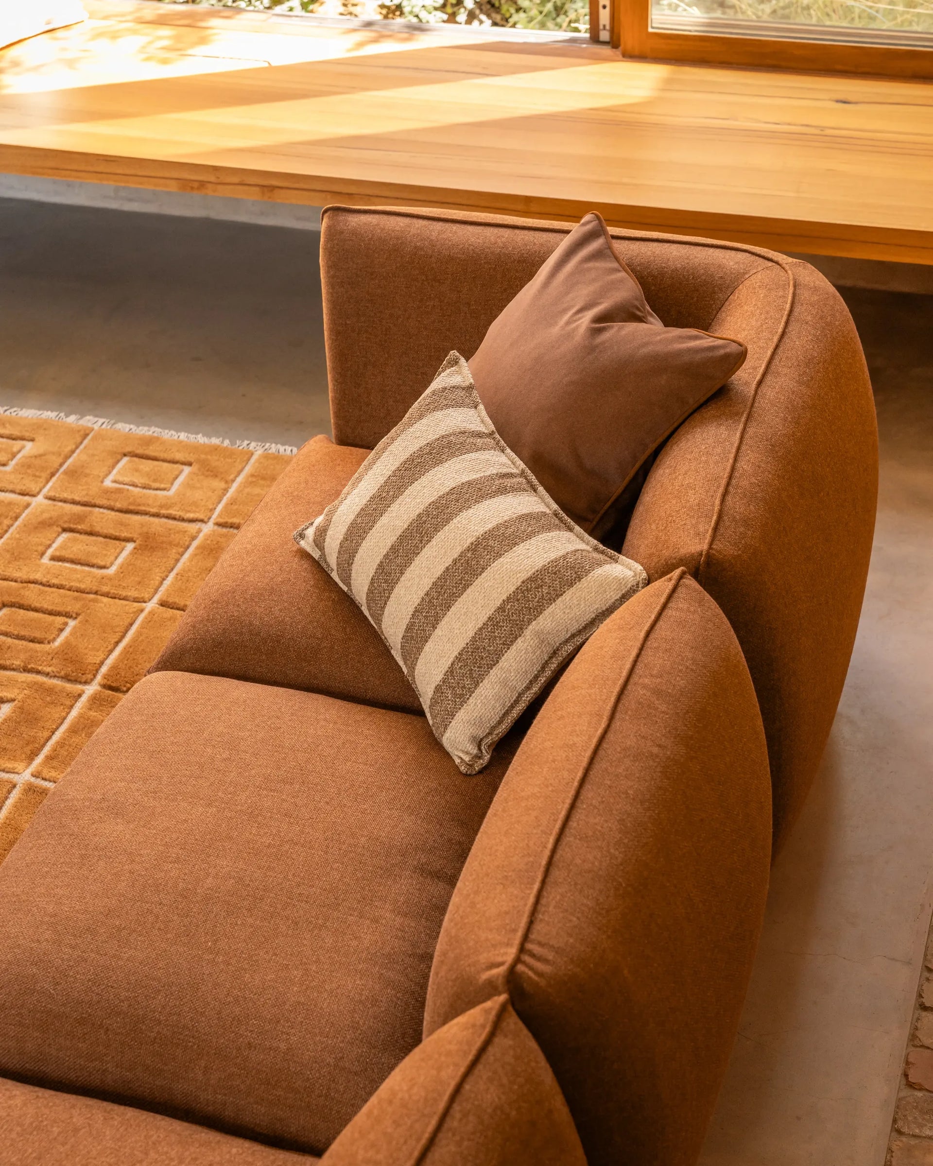 Hem Cushion 40cm x 60cm - Marnie Stripe Coconut