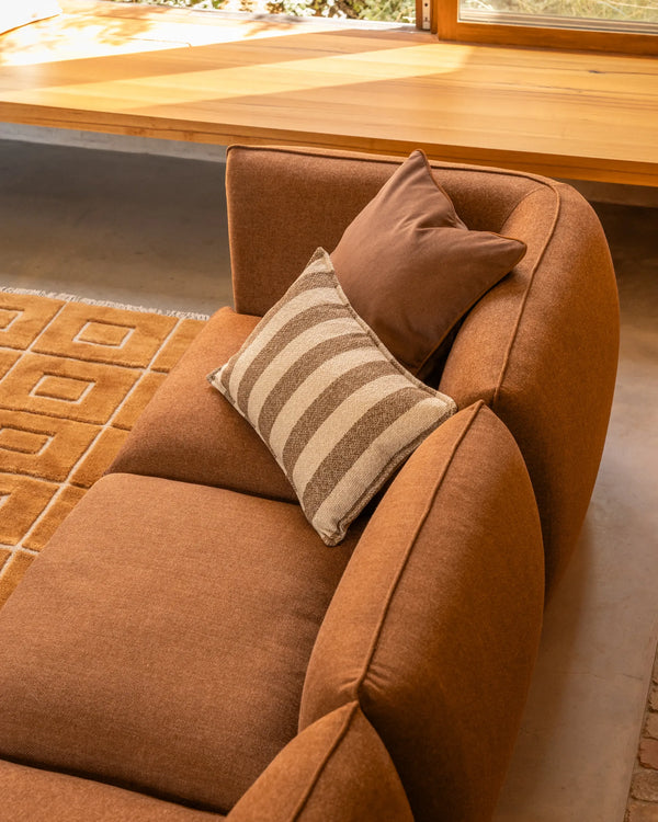 Hem Cushion 40cm x 60cm - Marnie Stripe Coconut