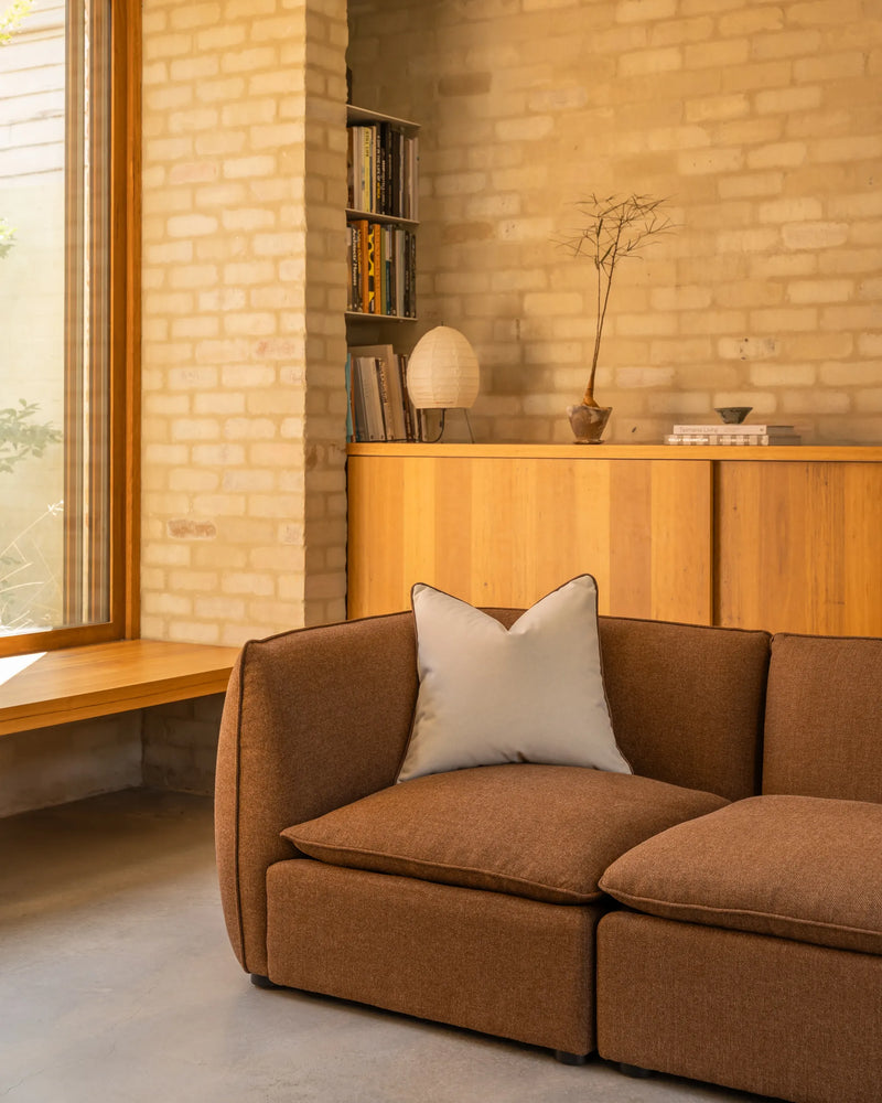 Border Cushion 55cm x 55cm - Eden Ecru / Eden Java