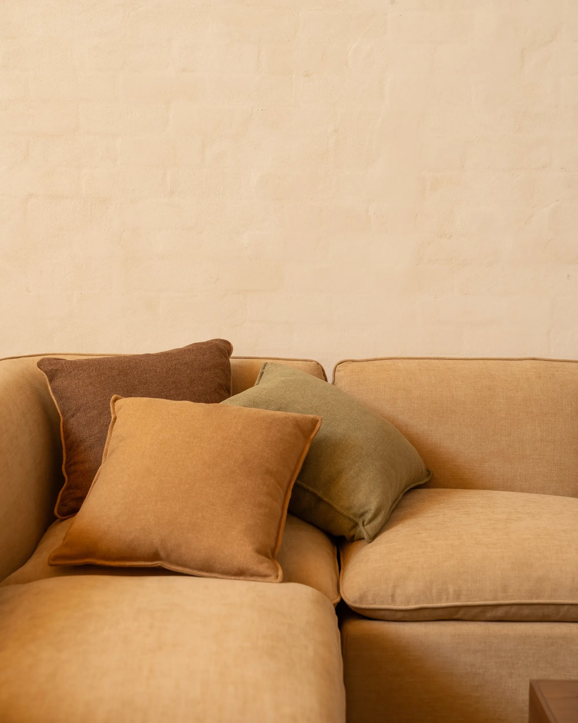 Border Cushion 55cm x 55cm - Eden Leaf / Eden Ecru