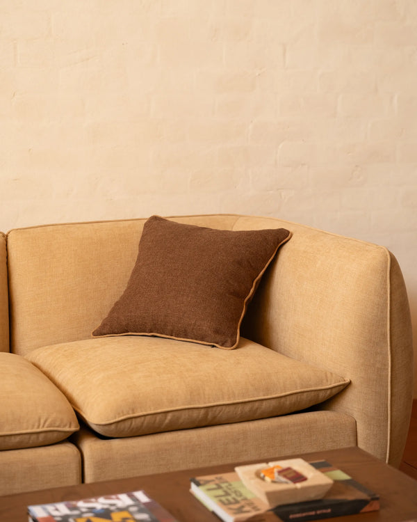 Border Cushion 55cm x 55cm - Fossil Chocolate / Fossil Fawn