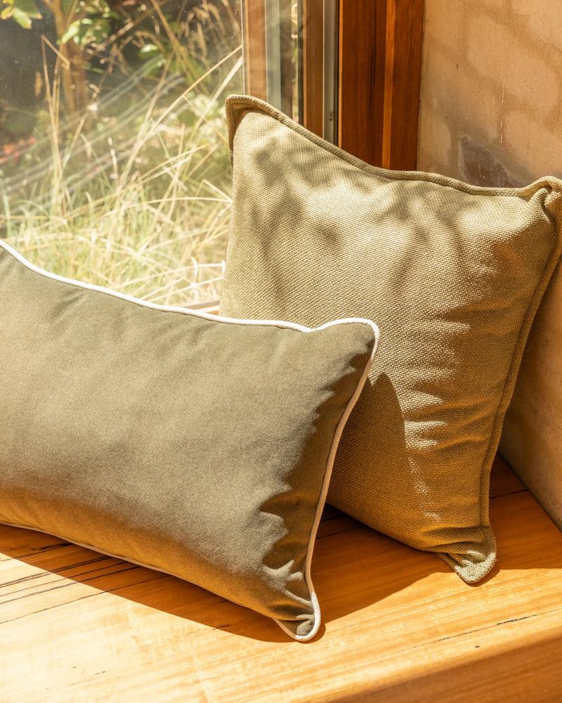 Border Cushion 40cm x 60cm - Eden Leaf / Eden Ecru