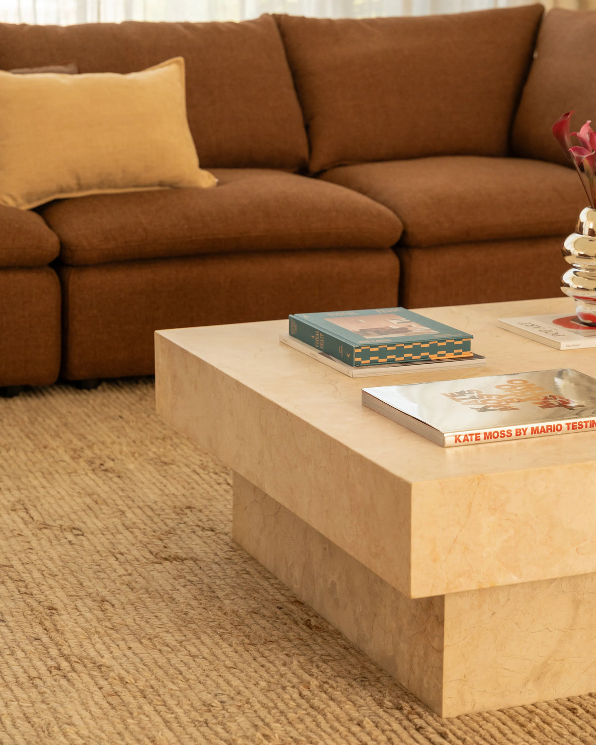 Check Coffee Table Large - Desert Rose Marble