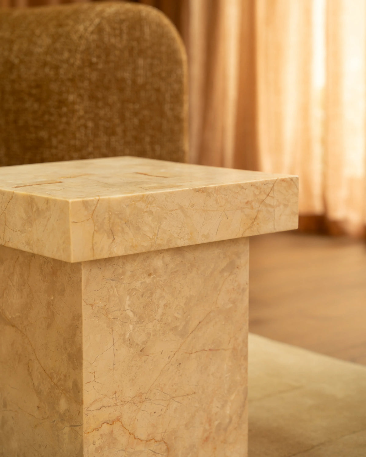 Check Side Table - Desert Rose Marble