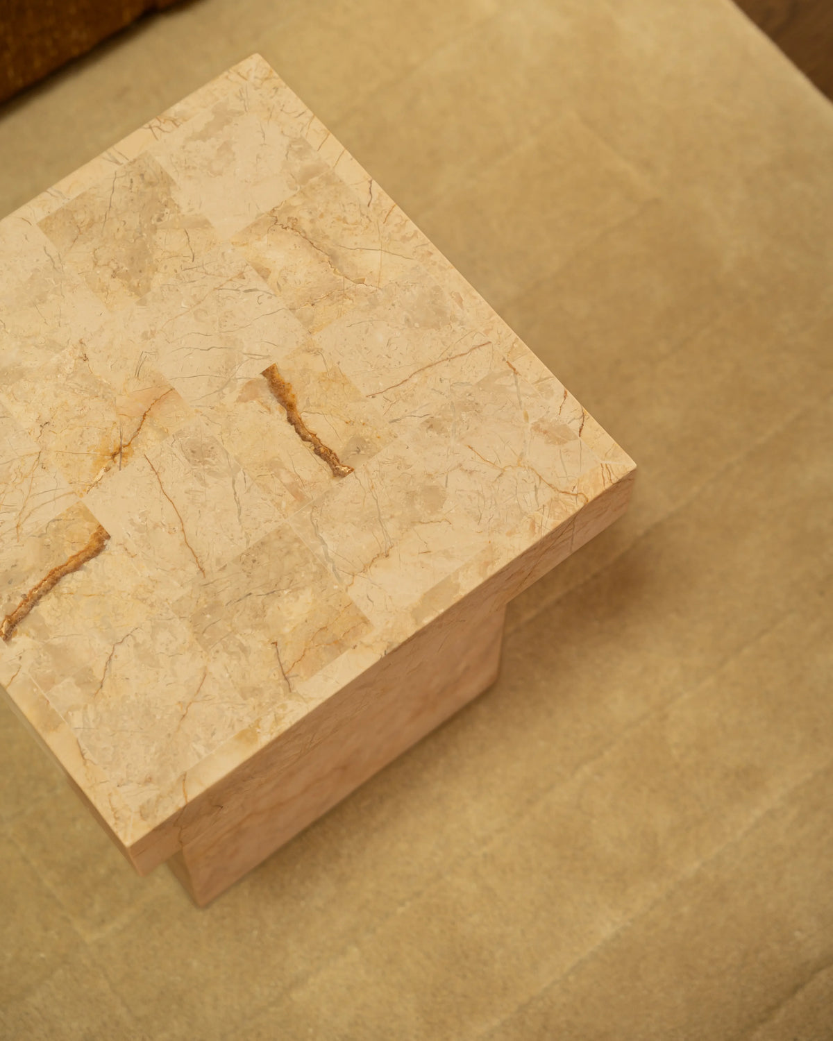 Check Side Table - Desert Rose Marble