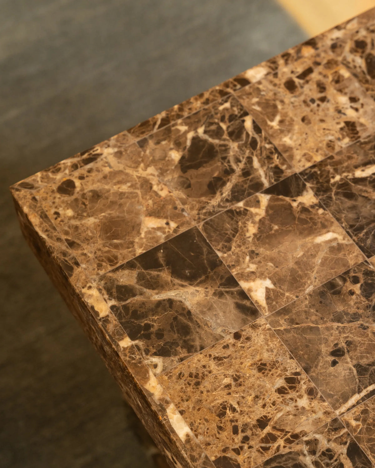 Check Side Table - Espresso Marble