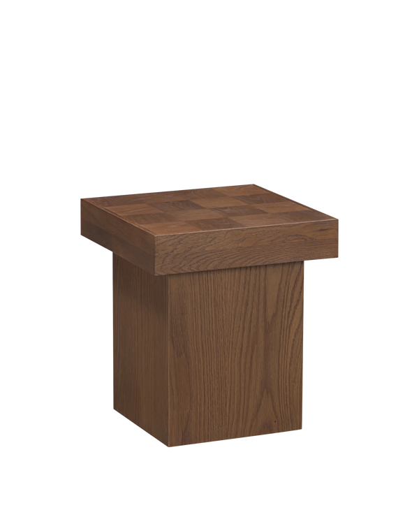 Check Side Table - Deep Oak