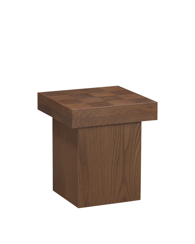 Check Side Table - Deep Oak