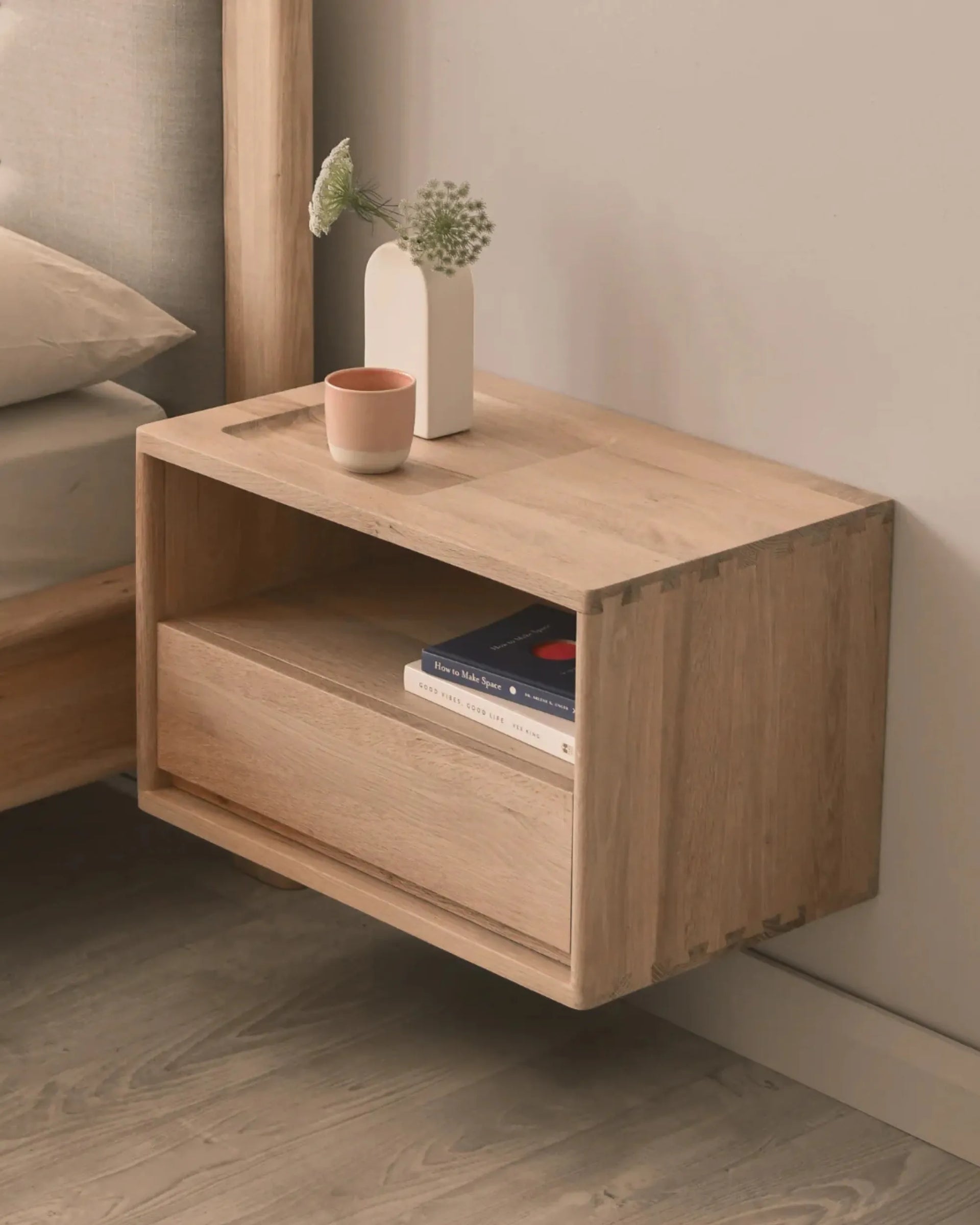 Circa Floating Bedside Right (Left Groove)- European Oak