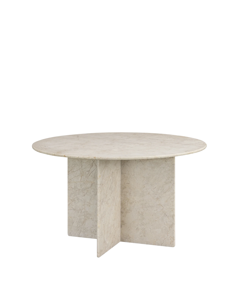 Clara Round Dining Table 120cm - Desert Rose Marble