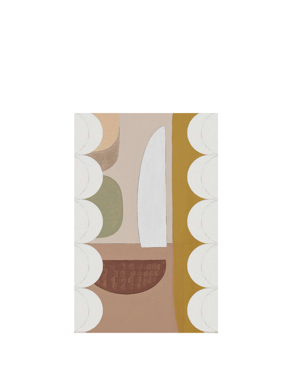 Copper Scallop Canvas Print 76cm x 50cm White Frame