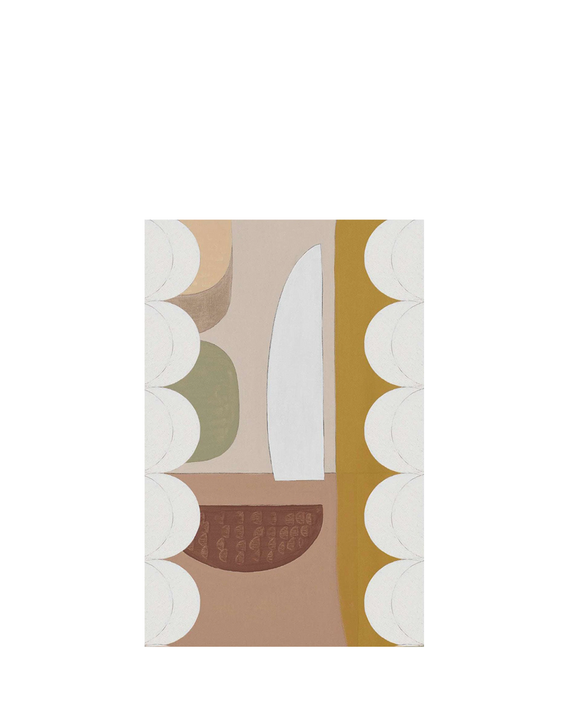 Copper Scallop Canvas Print 45cm x 30cm Oak Frame