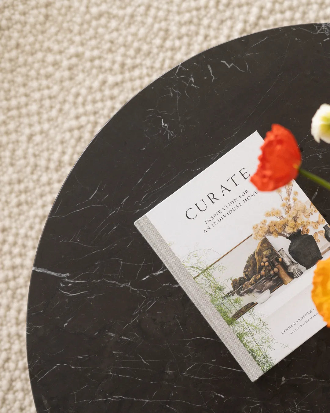 Curve Marble Coffee Table - Black Marble